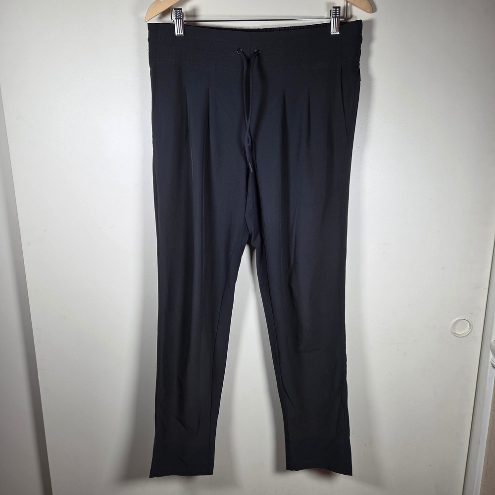 Prana Breathe Pants Women M Black Drawstring Pleated Athleisure Yoga Joggers